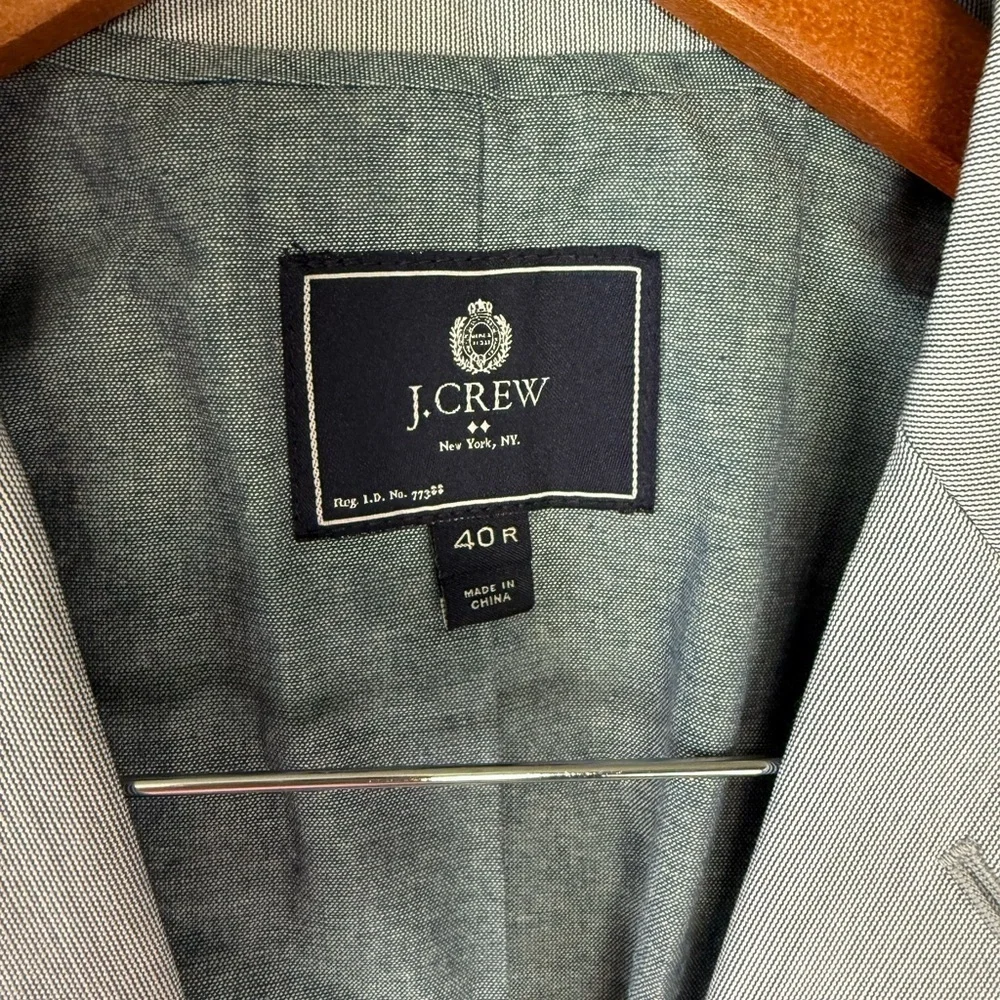 J crew Mens blazer suit jacket Light Blue Cotton Blazer 40  Classic Fit